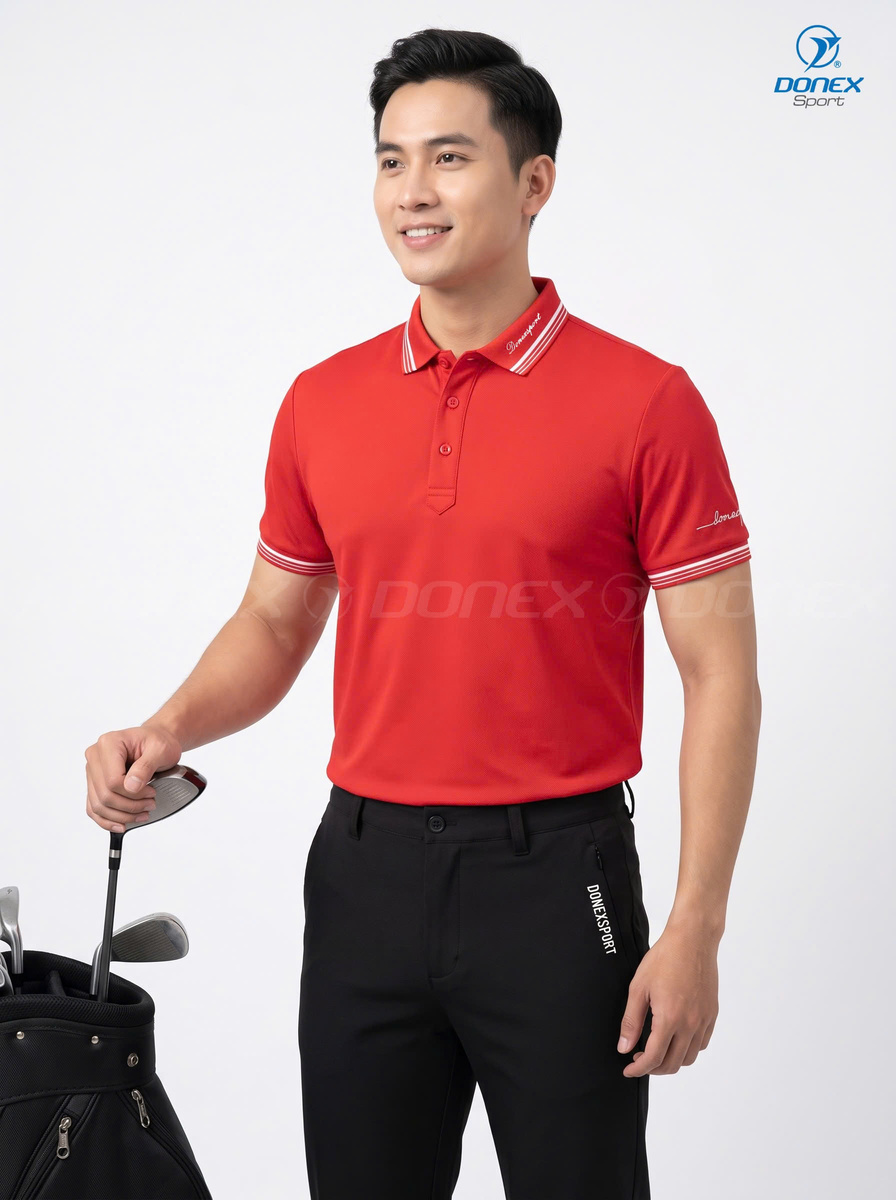 Áo thể thao nam MC-9156 Đỏ phối trắng